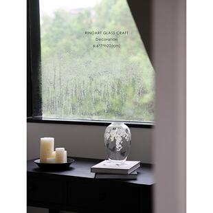 若奈家居 威尼斯藏品“白樱系列”珐琅釉玻璃手绘珐琅釉芍药花瓶