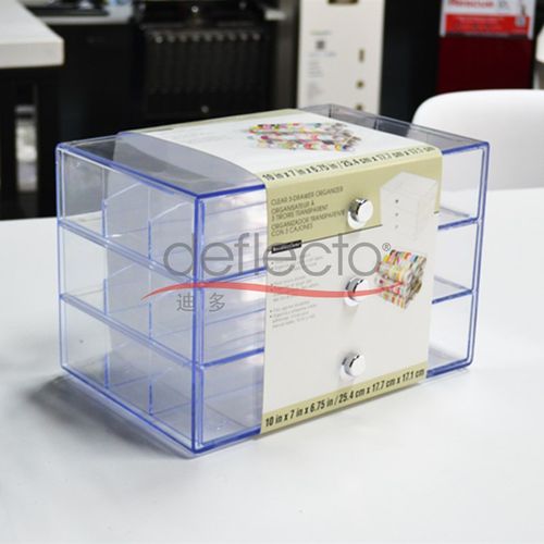 美国迪多 透明三层抽屉多格收纳盒35X0901CR