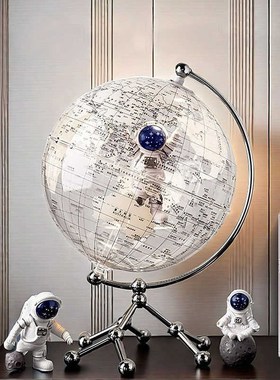 透明地球仪摆件轻奢高档现代家居客厅酒柜电M视柜办公室书柜装饰