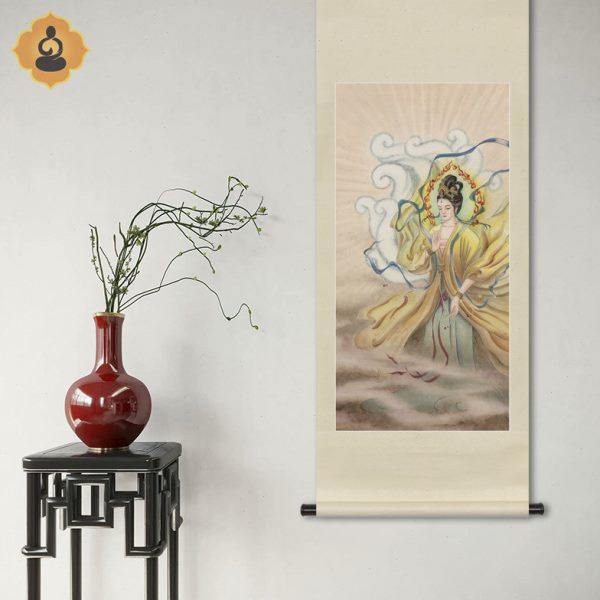 工笔神仙人物国画玄狐元君九尾狐画像玄关书房中式画轴卷轴挂画框,家居饰品,国画,淘宝优惠券,粉丝福利购,淘宝优惠卷