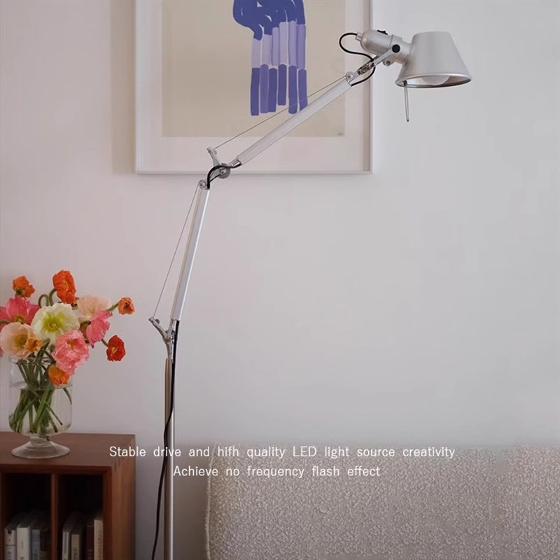 复古折叠摇臂落地灯机械金属工G业风办公室书桌长臂阅读灯