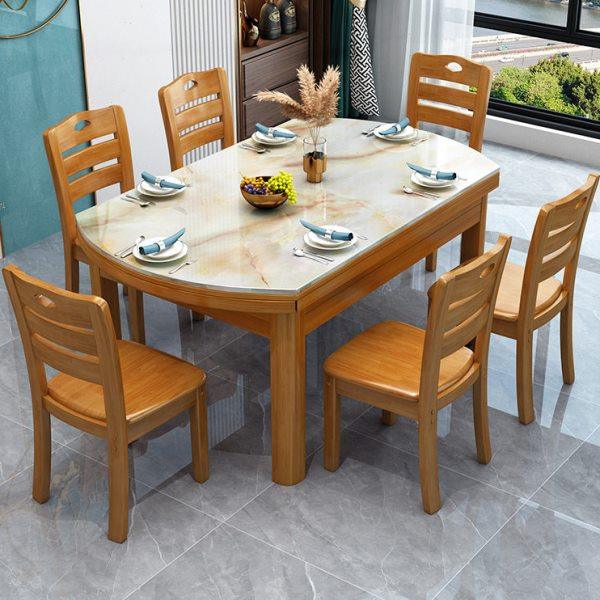 大理石餐桌椅椅组合可伸缩折叠现代简约家用可变圆桌圆形吃饭桌子,住宅家具,大理石餐桌,淘宝优惠券,粉丝福利购,淘宝优惠卷