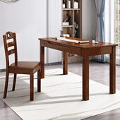 实木书桌现代中式 桌卧室简单家用办公桌学生学习桌 写字台电脑台式