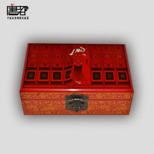 平遥唐都推光漆器古典非遗手工艺品首饰收纳盒过门