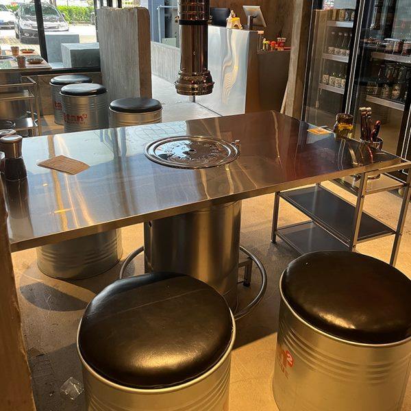 韩式不锈钢烤肉桌烧烤桌商用网红工业风油桶桌火锅桌电炭烤一体卓,商业/办公家具,烤肉桌,淘宝优惠券,粉丝福利购,淘宝优惠卷