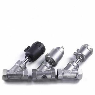 304不锈钢气动法兰角座阀蒸汽耐高温Y型气控切断阀DN25 32 40 50