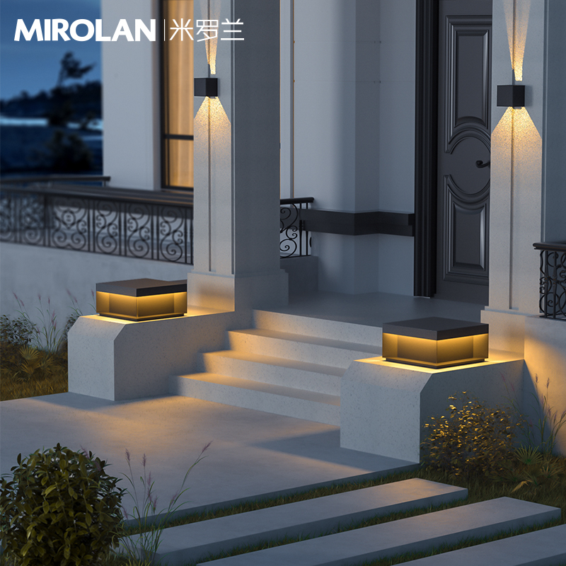 门墩灯太阳能柱头灯接电款别x墅大门口柱子灯户外门柱灯门头灯室