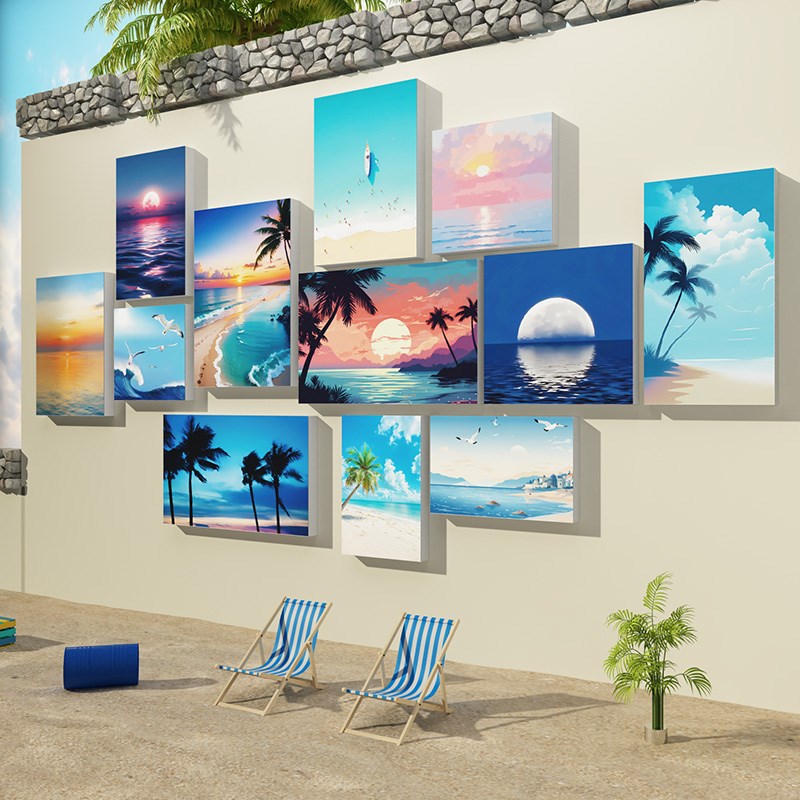 夏天季场c景装饰氛围布置网红海边沙滩主题打卡拍照区户外背景形