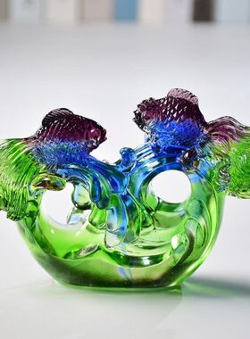 琉璃办公室摆件现代简约桌面创意家居装饰品摆设公司商务开业礼品