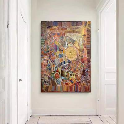 聚多财中古风客厅饰装画抽小众艺术落gj06puN9地画巴胺高级轻象奢