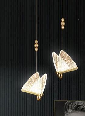 轻奢蝴蝶小灯现代简约意个创房间单头卧性室灯74479床吊头吊灯长