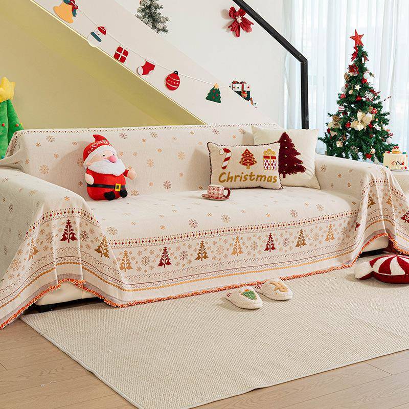 圣全诞节氛围感沙发盖雪尼MS-70尔四季通用全包一整沙张盖发布巾