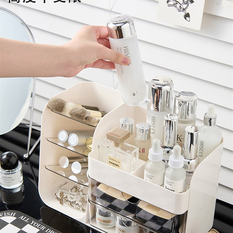 斜插笔筒桌面收纳盒多层抽屉式文具收纳盒多功能透明A可视工位办