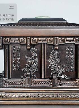 木骨灰盒黄金黑檀木寿盒男潮用榫女卯防腐棺材全套迁实坟殡93707