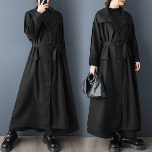 新款 韩版 宽松气质流行呢子外套 秋冬装 实拍文艺休闲风衣中长款