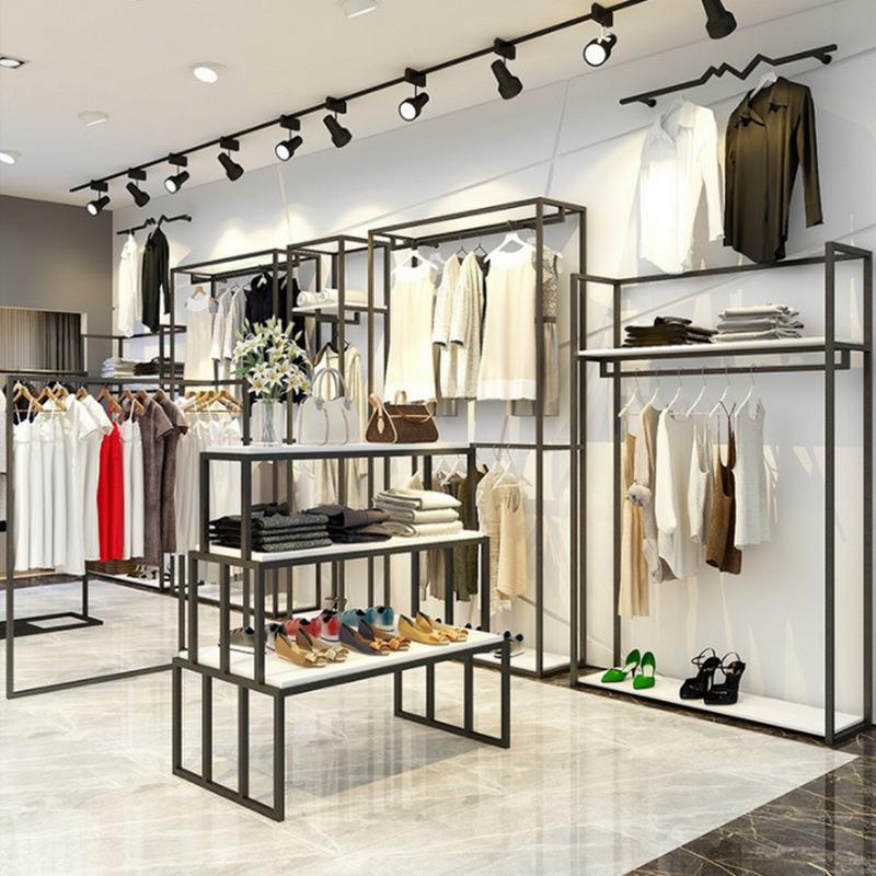服装店展示架落地式现代简欧男装挂衣架组合女装装修设计陈列货架