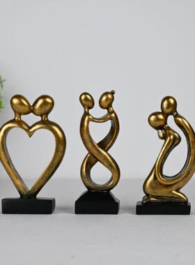 北欧现代简约抽象人物艺术砂岩雕塑创意家居客厅酒店装饰品小摆件