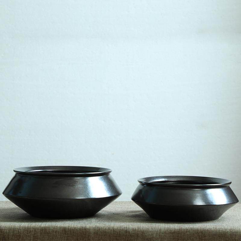 黑色复古陶瓷小花瓶禅意花器摆件干花花插餐桌办公桌软装饰品,橡塑材料及制品,工业陶瓷,淘宝优惠券,粉丝福利购,淘宝优惠卷