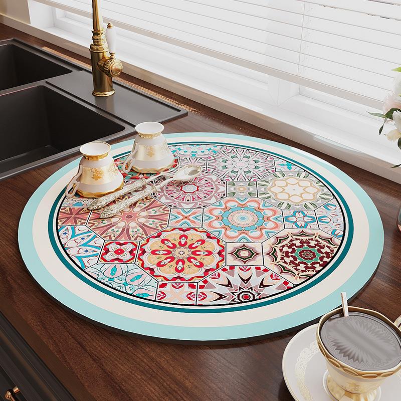 厨房台面沥水垫吧台杯子碗盘干燥垫子酒吧茶台免洗隔热垫吸水杯垫