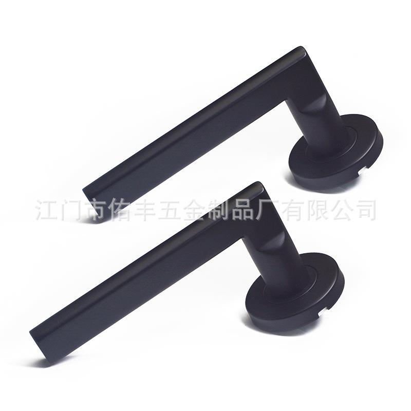 304不锈钢异型管空心门把手 哑黑色仿精铸门拉手 046扁平管执手