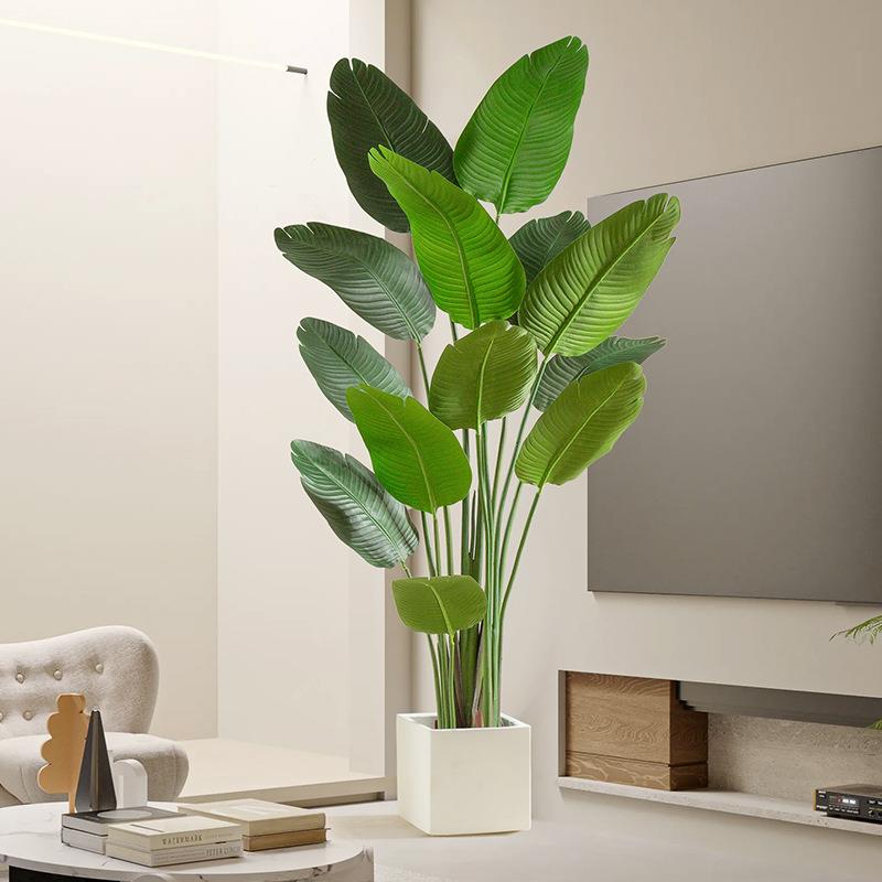 北欧风仿真绿植天堂鸟盆栽室内装饰摆件假植物旅人蕉落地假树盆景
