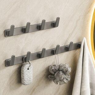 门后挂衣架免打孔卫生间浴室墙上壁挂连排挂钩强力粘胶一排式粘钩