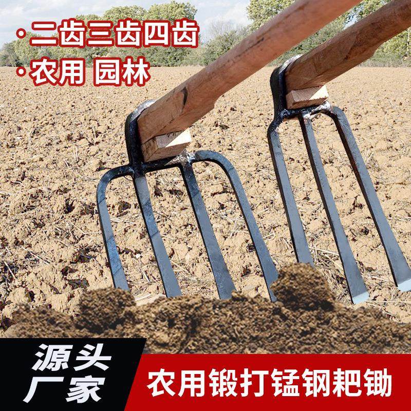 铁耙锄四齿锄头园艺扁尖农用宽窄耙子松土种植农具2齿3齿锄头,农机/农具/农膜,锄头,淘宝优惠券,粉丝福利购,淘宝优惠卷
