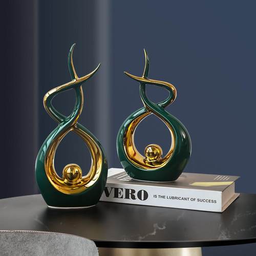 北欧简约办公室书柜陶瓷晨哥摆件客厅玄关电视酒柜家居装饰品摆设