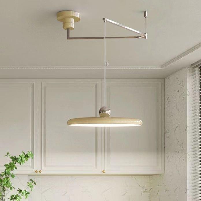 全光谱可移位摇臂餐厅吊灯2023新款奶油风餐桌灯简约现代吧台灯