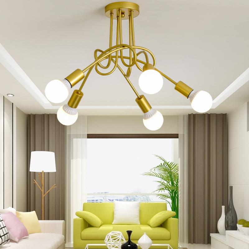 北欧现代简约服装店咖啡厅时尚个性客厅卧室餐厅3头5头弯管吸顶灯