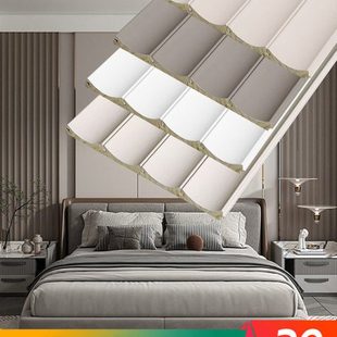 半圆弧形实木格栅电视背景波浪长城墙护板客厅卧室轻奢现代木饰面