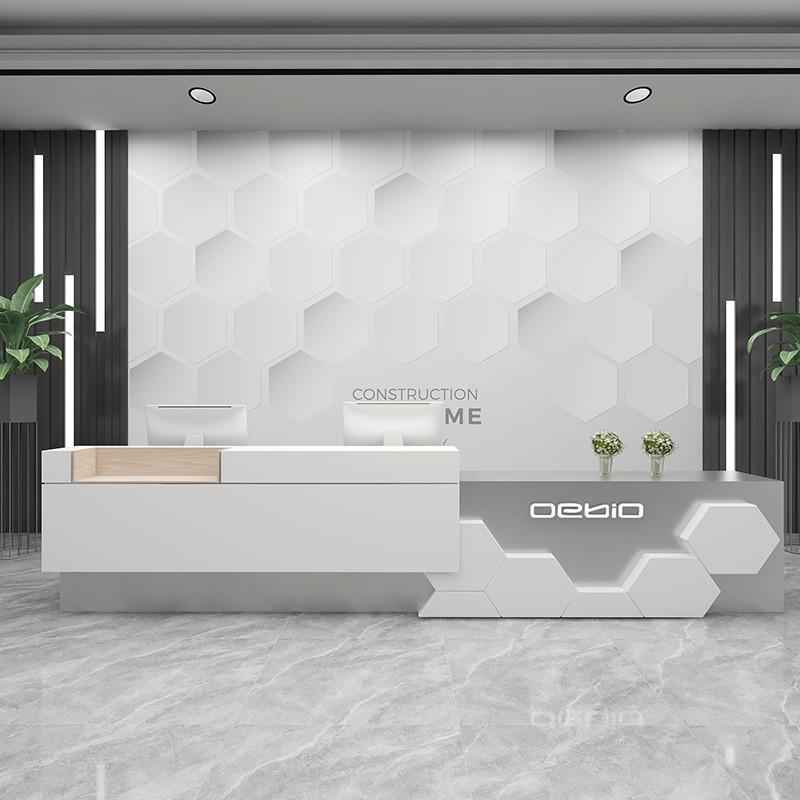 办公室公司前台背景墙壁纸3d时B尚几何美发店形象墙吧台收一件起