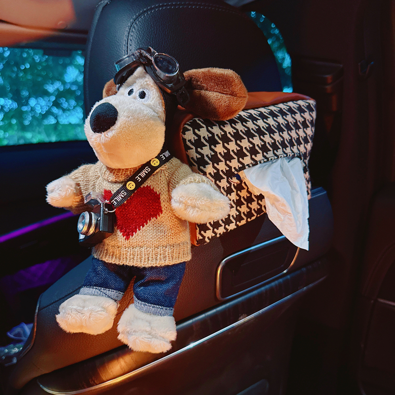 车载纸巾盒汽车j抽纸盒扶手箱遮阳板座椅挂式可爱原创高级感纸袋