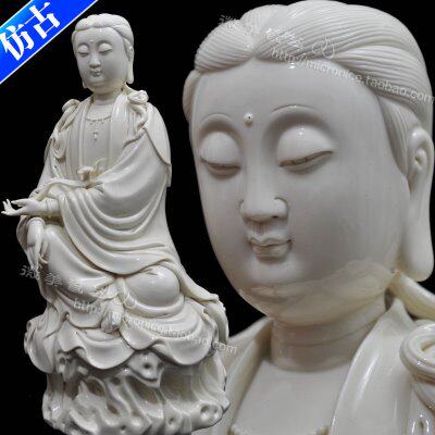 15吋仿古坐岩观音 仿古瓷器 陶瓷收藏品摆件艺术品摆设家居工艺品
