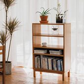 以山 实木柜子樱桃木立柜原木展示柜客厅边柜卧室 不为收纳柜日式