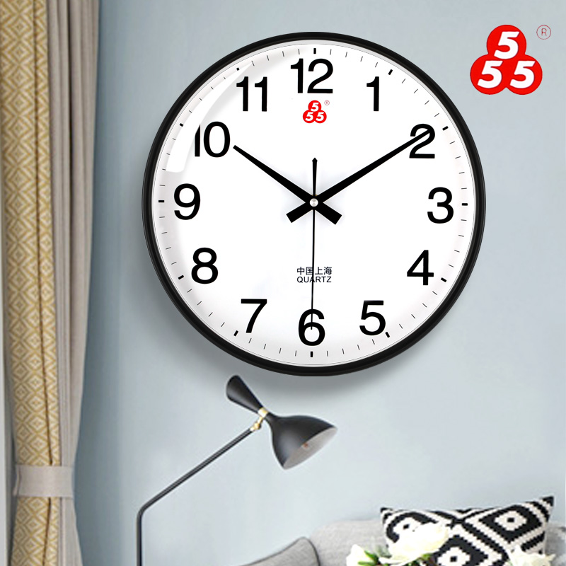 上海三五石英钟表挂钟客厅现代简约大气2023O新款挂墙静音家用时