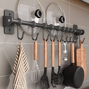 免打孔挂钩厨房架强力粘胶粘钩墙壁挂式挂杆墙上置物架子收纳钩子