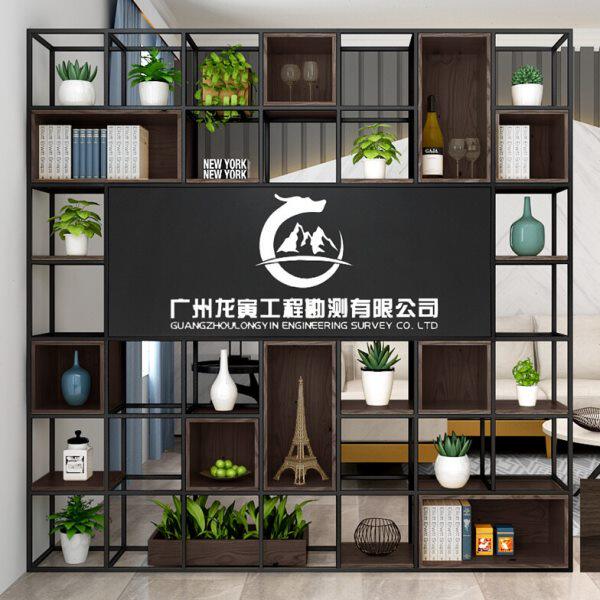屏风隔断logo客厅玄关办公室前台镂空柜置物铁艺背景架公司形象墙