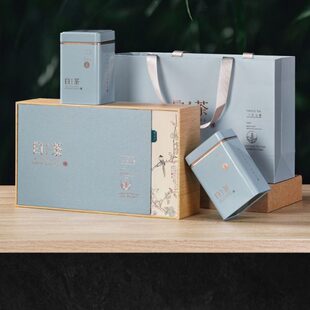 白茶空礼盒礼盒空盒空盒包装盒茶叶礼盒装安吉特产茶叶盒2两盒子