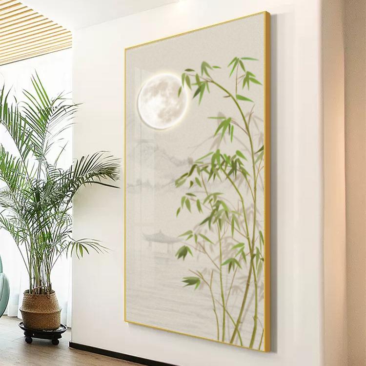 走竹报平玄关装饰画现代简约原木风廊过道壁挂al202308画入安户客