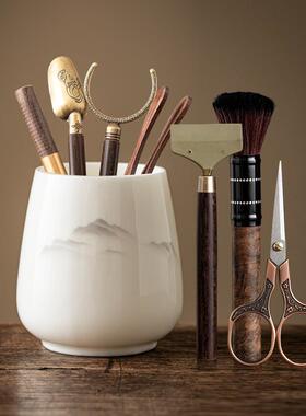 羊玉白瓷道茶六君子套装家用茶功夫脂茶具配件CUN泡茶用品大全夹