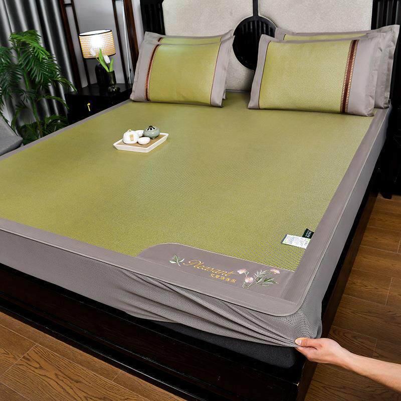 高笠端藤席2024席XN新款冰丝凉夏天空调席子艾草床款单双席人可折