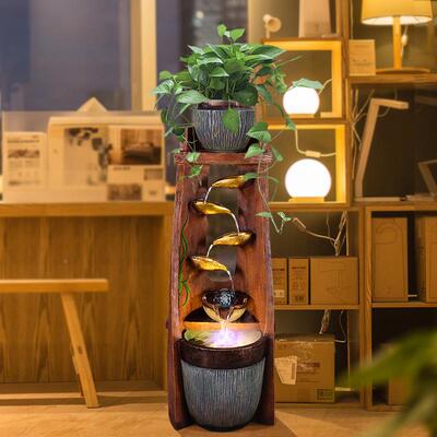 简约欧盆景鱼缸转式运球流水加器家居客厅湿玄造关景装DZS饰礼品