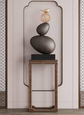 左顾意鹅卵石造型雕塑公室办售楼石来运转创招财处摆件DS-2023-客