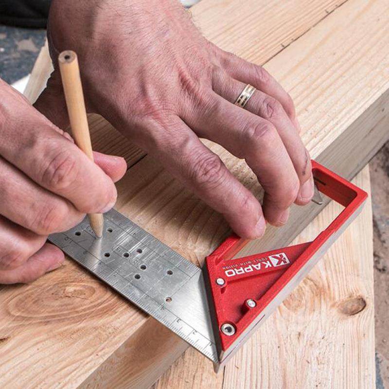 以列钢KAPRO色不锈直角尺洞洞尺45度9工UFE0度木尺标注钢尺划线角