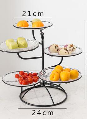 欧多层果盘客厅家用干果盘收纳零食盘现创意红点心北盘OUM网糖代