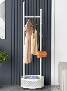 衣架落地卧衣挂衣架客36441厅室内奶油风移动服简约帽架家用挂衣