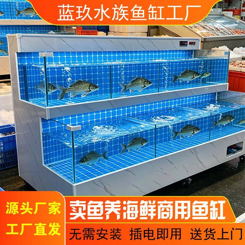 海鲜池饭店鱼缸贝类池餐饮店水产市场商用恒温制冷养鱼池