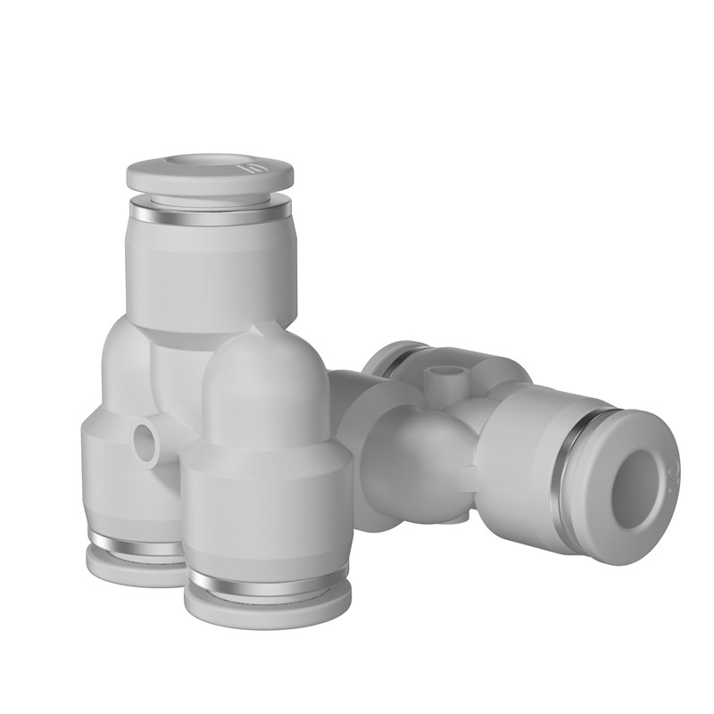 白色快速接头三插叉Y型三通PY4 PY6 PY8 PY10 PY12 PY14 PY16 精