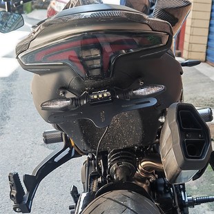 适用800NK改装短尾牌照架可摺叠後尾架加厚不锈钢无失真安装